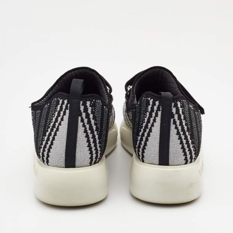 Pre Owned Prada Black/White Fabric  Cloudbust Sneakers Size 38
