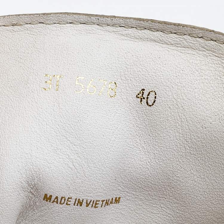 Pre Owned Prada Silver Leather Stud High Top Sneakers Size 40