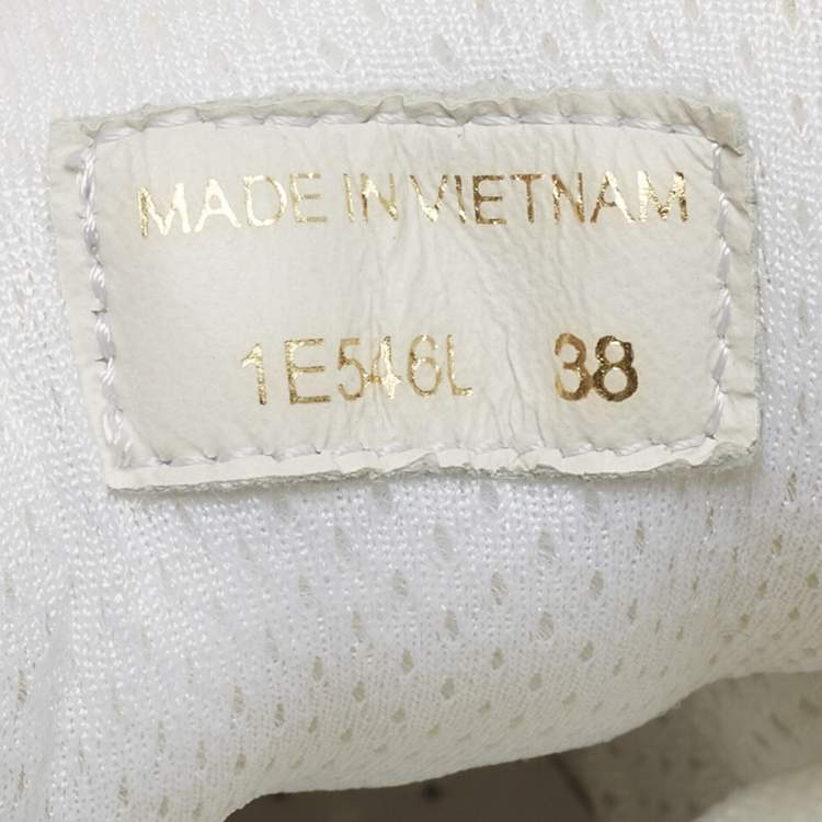 Pre Owned Prada White Leather Trainers Lace Up Sneakers Size 38