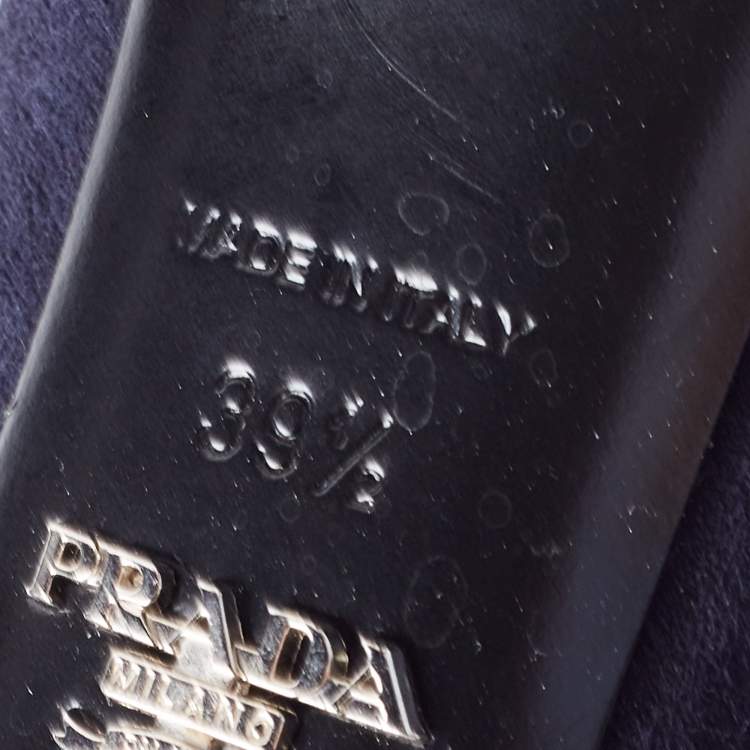 Pre Owned Prada Navy Blue/Black Suede and Patent Leather Pointed Toe Pumps Size 39.5