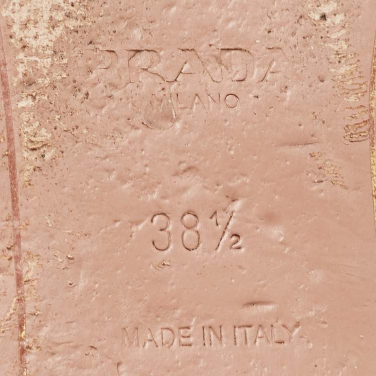 Pre Owned Prada Navy Blue Patent Flat Slides Size 38.5  