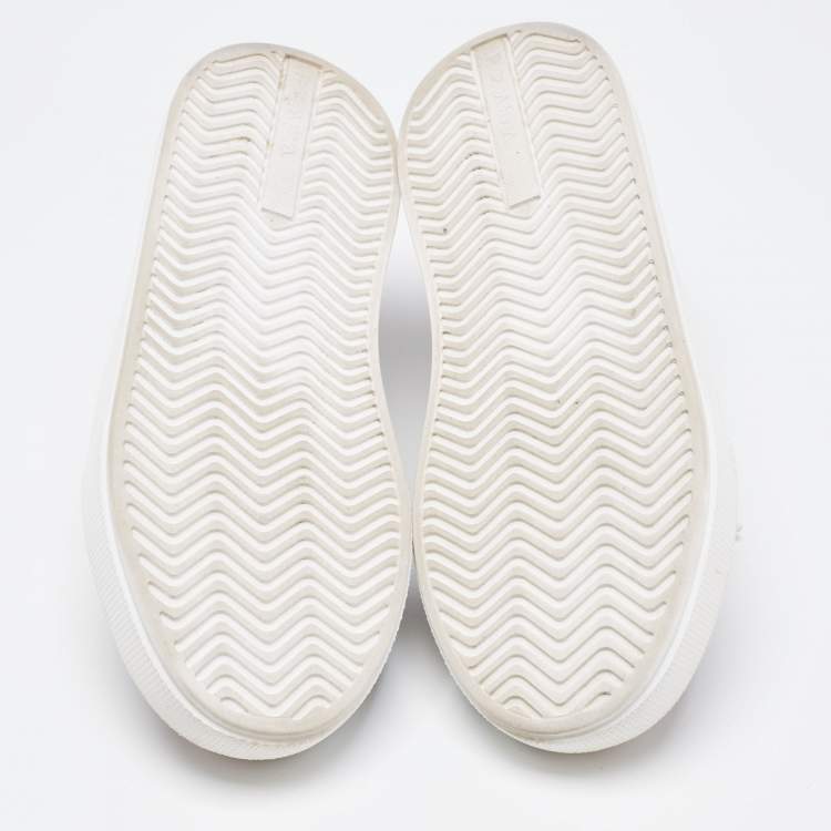 Pre Owned Prada Brown Leather Platform Low Top Sneakers Size 36