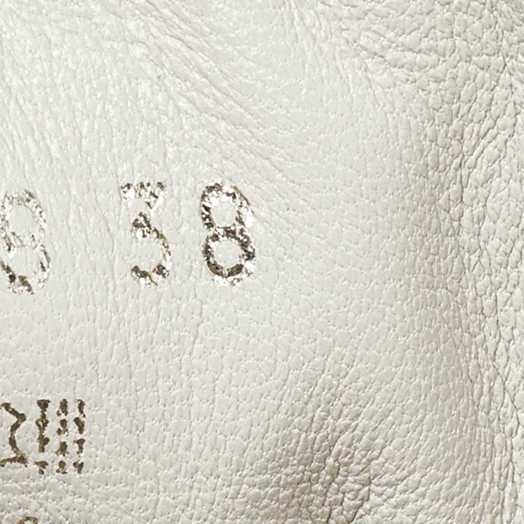 Pre Owned Prada Sport Beige/White Nylon and Leather Wedge High Top Sneakers Size 38