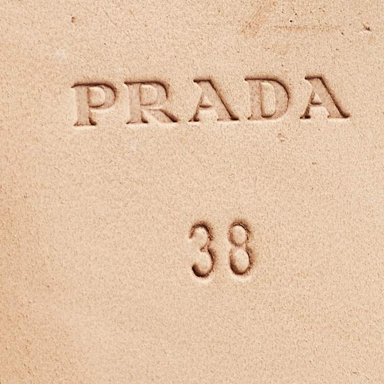 Pre Owned Prada Gold Saffiano Leather Pointed Toe Ballet Flats Size 38