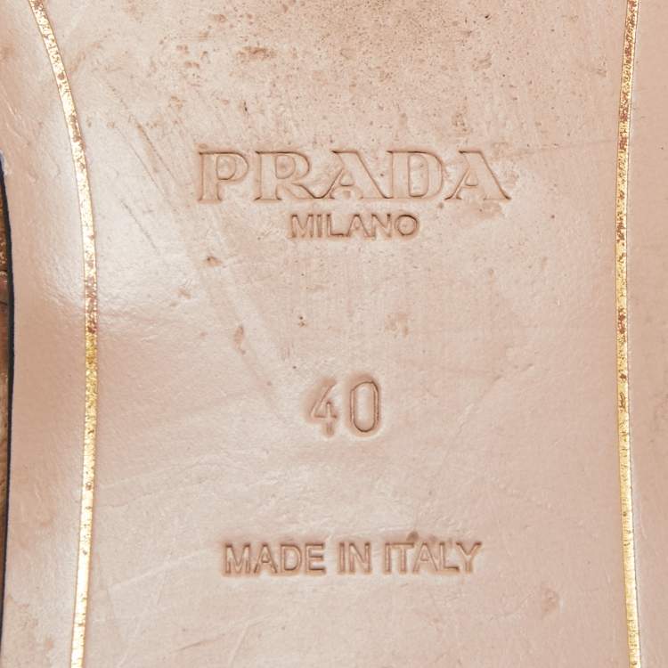 Pre Owned Prada Brown Velvet Crystal Embellished Flat Slides Size 40