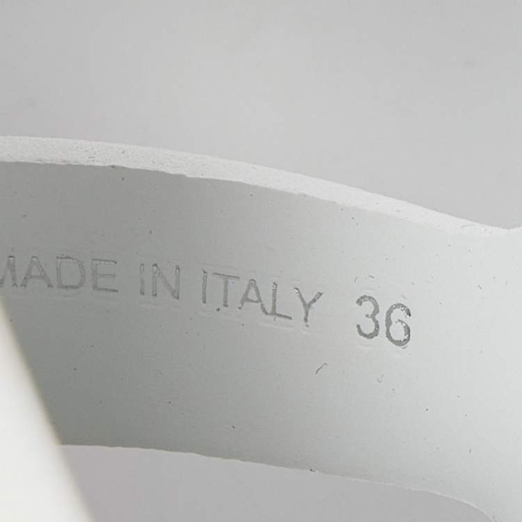 Pre Owned Prada White Rubber Monolith Platform Sandals Size 36