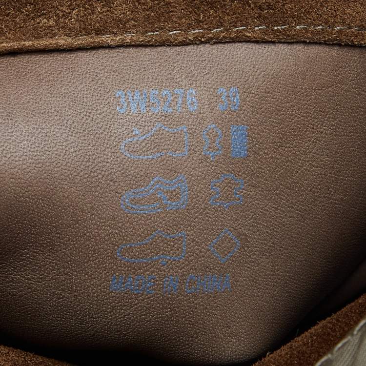 Pre Owned Prada Brown Faux Fur Calf Boots Size 39