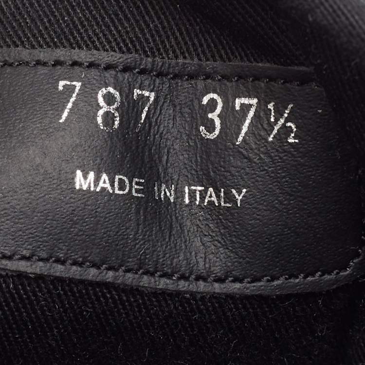 Pre Owned Prada Black Sequin Double Wheel Platform Sneakers Size 37.5