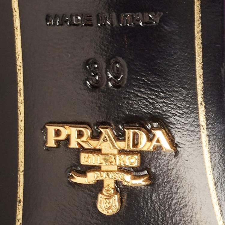 Pre Owned Prada Purple Suede Crystal Embellished Slide Sandals Size 39