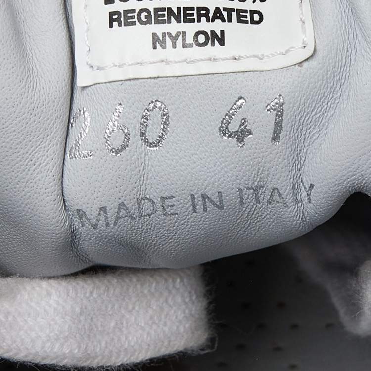 Pre Owned Prada Grey Nylon Double Wheel Lace Up Sneakers Size 41