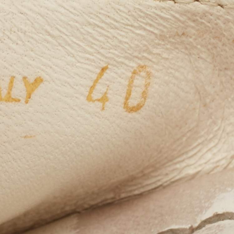 Pre Owned Prada White Leather Espadrille Platform Wedge Ankle Strap Sandals Size 40