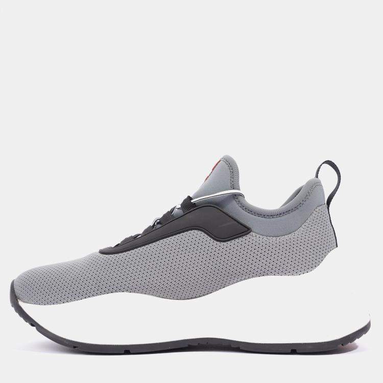 Pre Owned Prada Womens Neoprene Grey / White / Black EU 35 / UK 2