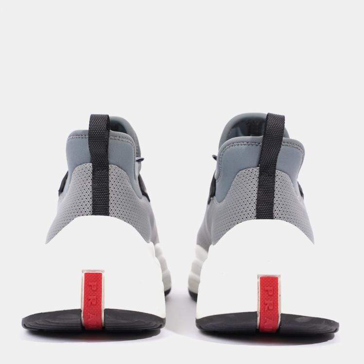 Pre Owned Prada Womens Neoprene Grey / White / Black EU 35 / UK 2