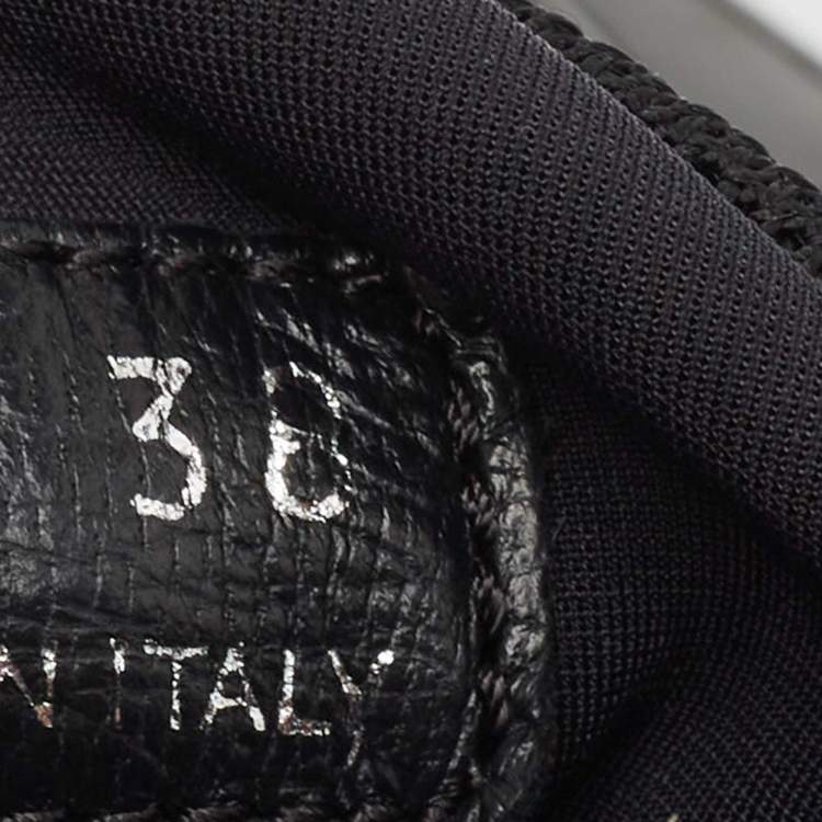 Pre Owned Prada Black Mesh and Rubber Velcro Slip On Sneakers Size 38