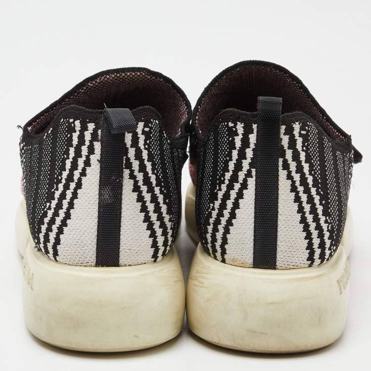 Pre Owned Prada Multicolor Knit Fabric Low Top Sneakers Size 38.5