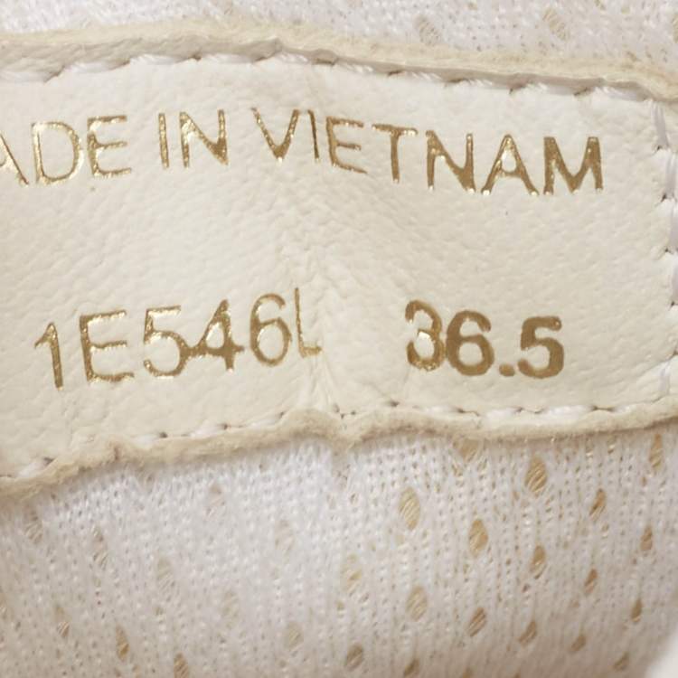 Pre Owned Prada White Leather Low Top Sneakers Size 36.5