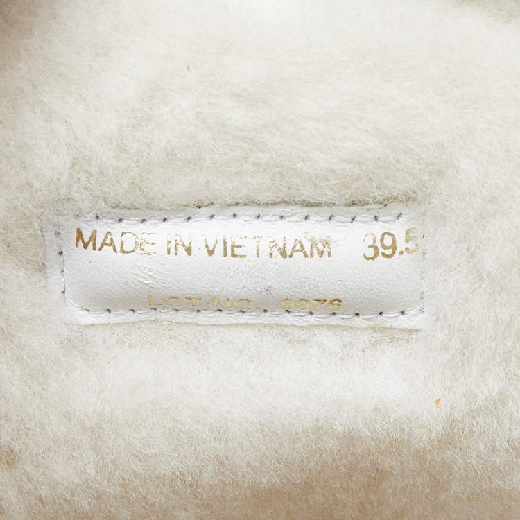 Pre Owned Prada White Leather Mid Calf Boots Size 39.5