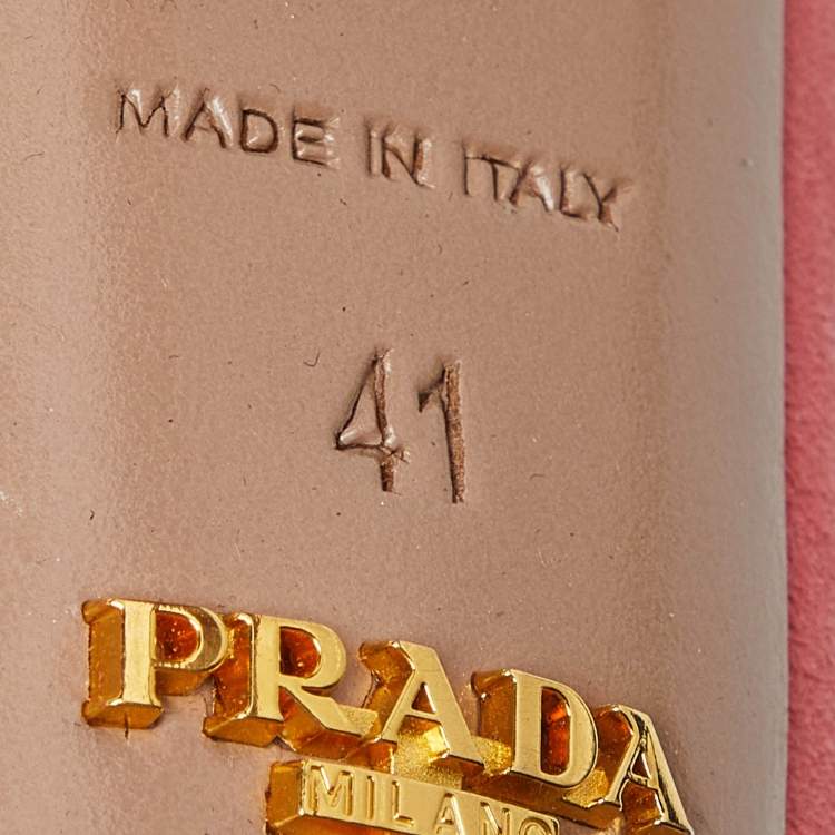 Pre Owned Prada Two Tone Pink Suede Peep Toe Platform Pumps Size 41