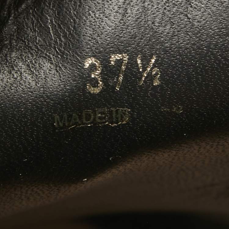 Pre Owned Prada Black Brogue Patent Leather Platform Derby Sneakers Size 37.5