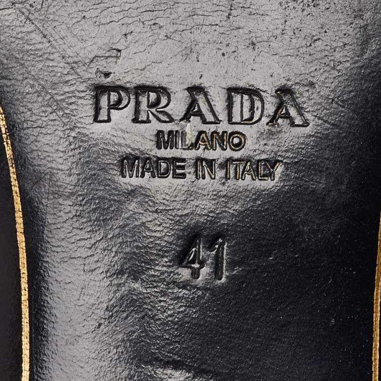 Pre Owned Prada Silver Leather Bow Crystal Embellished Flat Slides Size 41