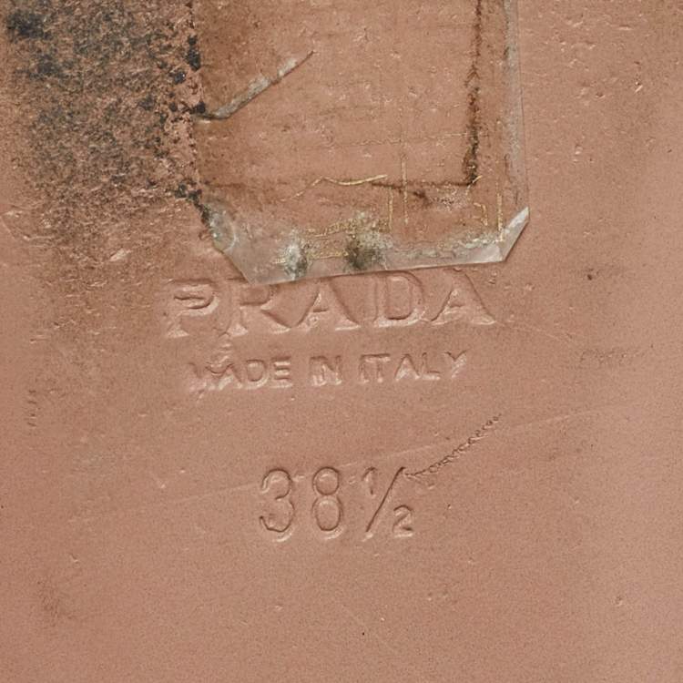 Pre Owned Prada Orange/Yellow Leather Bow Cap Toe Ballet Flats Size 38.5