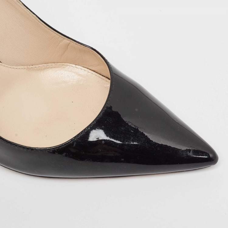 Pre Owned Prada Black Patent Leather Pointed Toe Pumps Size 36