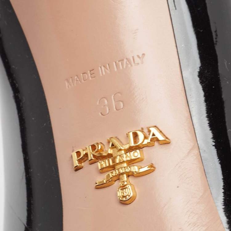 Pre Owned Prada Black Patent Leather Pointed Toe Pumps Size 36