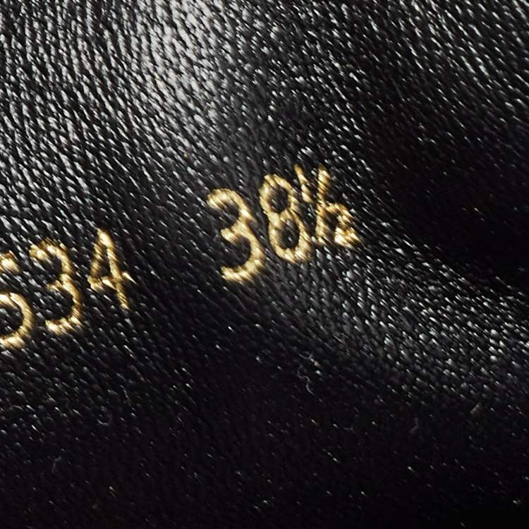 Pre Owned Prada Black Leather Lace Up Sneakers Size 38.5