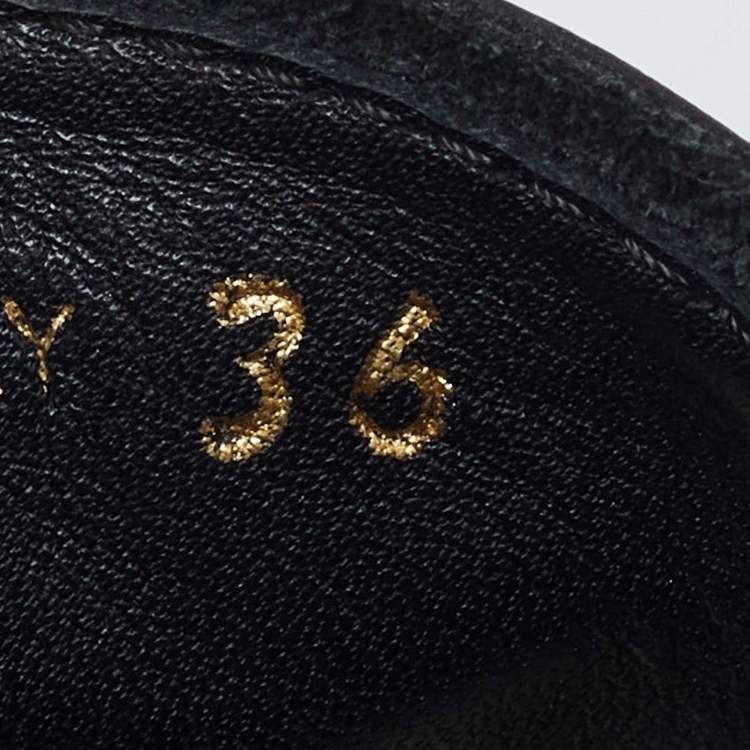 Pre Owned Prada Black Brogue Patent Leather Wave Wingtip Platform Derby Sneakers Size 36