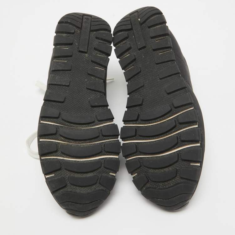 Pre Owned Prada Black Nylon Prax 01 Lace Up Sneakers Size 38.5