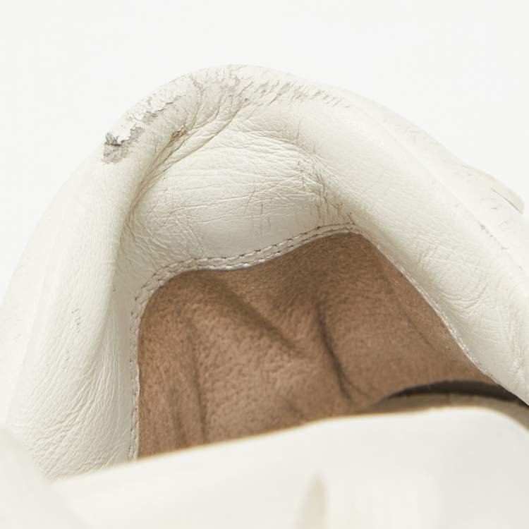 Pre Owned Prada White Leather Low Top Sneakers Size 39