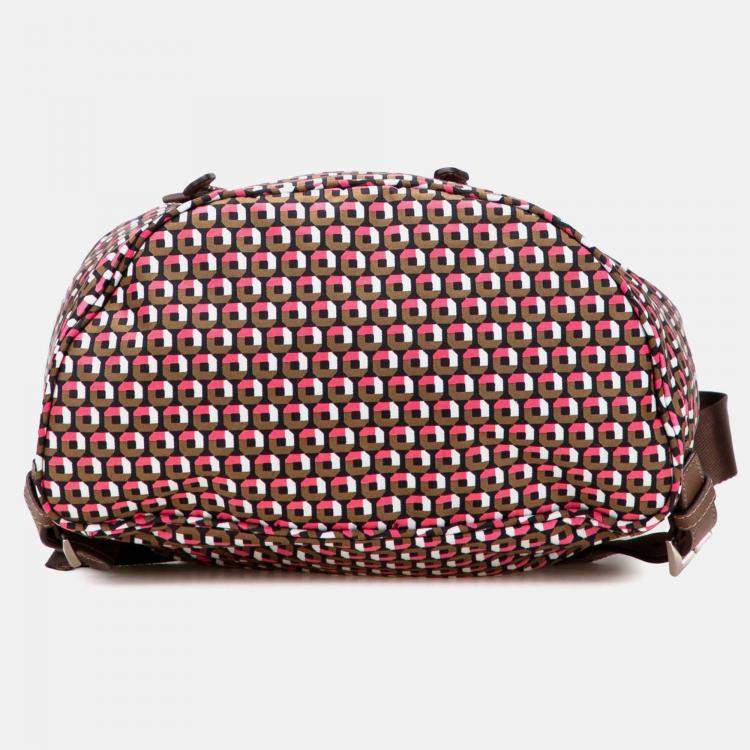 Pre Owned Prada Pink Tessuto Stampato Backpack