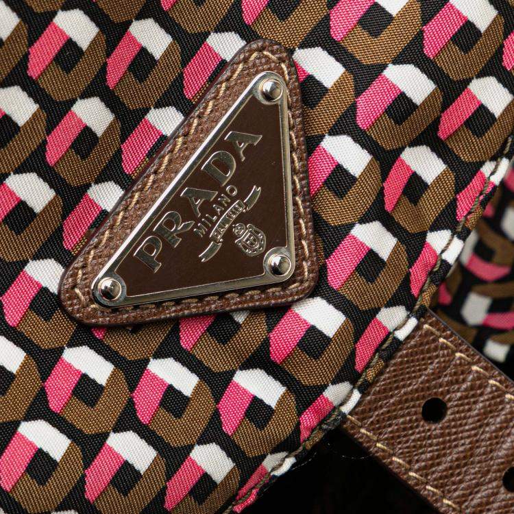 Pre Owned Prada Pink Tessuto Stampato Backpack