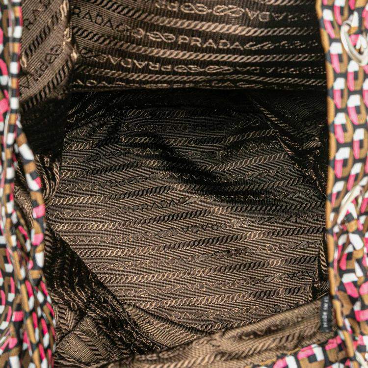Pre Owned Prada Pink Tessuto Stampato Backpack