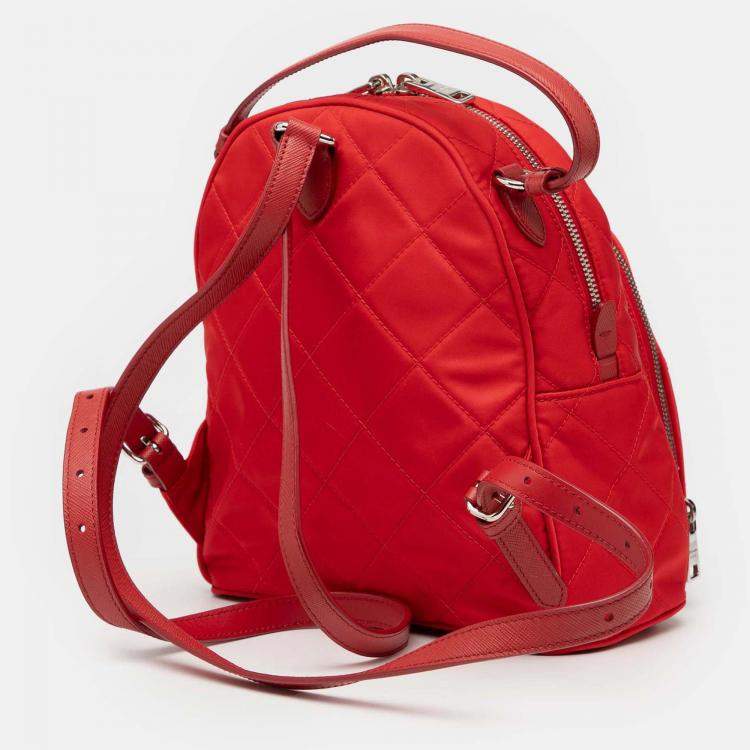 Pre Owned Prada Impuntu Tessuto Backpack