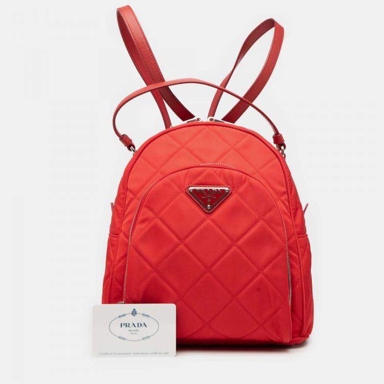 Pre Owned Prada Impuntu Tessuto Backpack