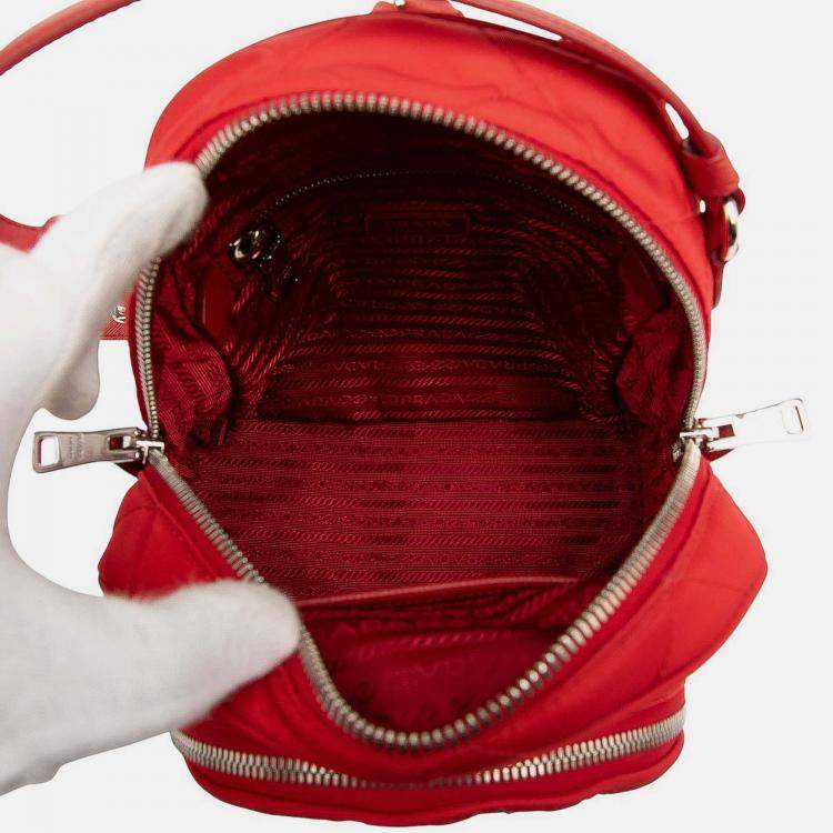 Pre Owned Prada Impuntu Tessuto Backpack