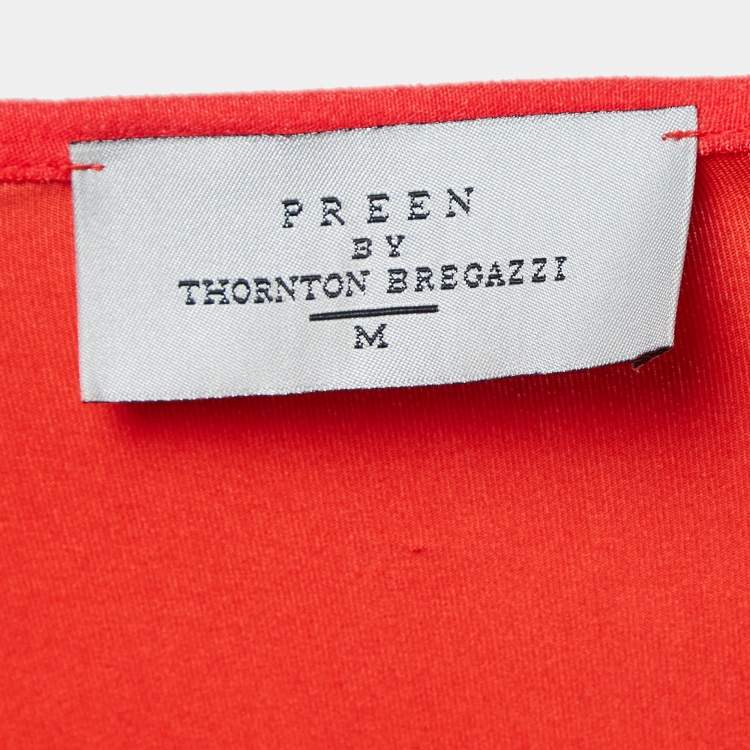Pre Owned Preen By Thornton Bregazzi Red Jersey One Shoulder Bodycon Dress M
