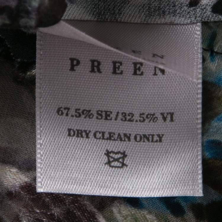 Pre Owned Preen By Thornton Bregazzi Floral Print Devore Chiffon Cold Shoulder Alva Top S