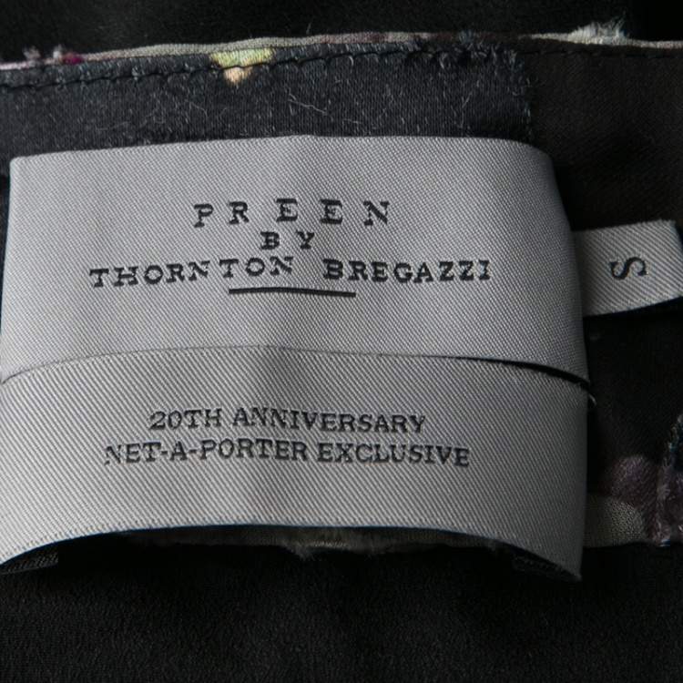 Pre Owned Preen By Thornton Bregazzi Floral Print Devore Chiffon Adria Maxi Wrap Skirt S