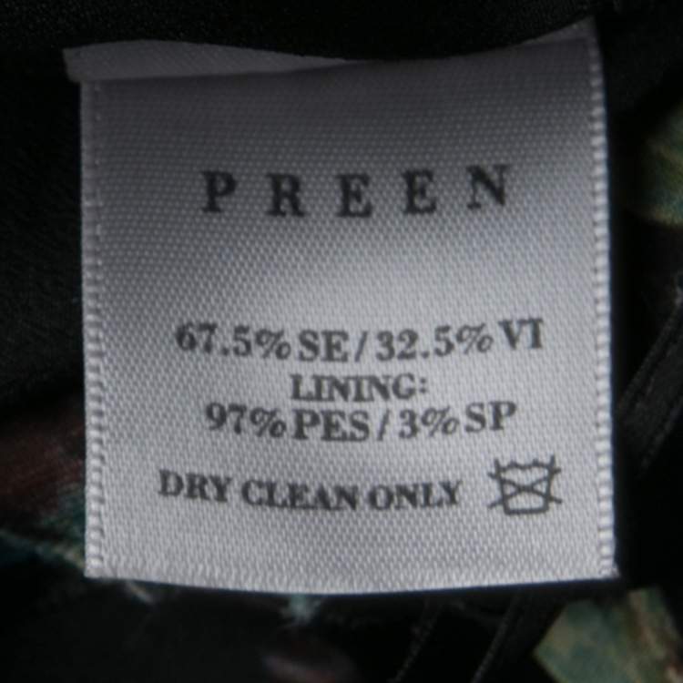 Pre Owned Preen By Thornton Bregazzi Floral Print Devore Chiffon Adria Maxi Wrap Skirt S