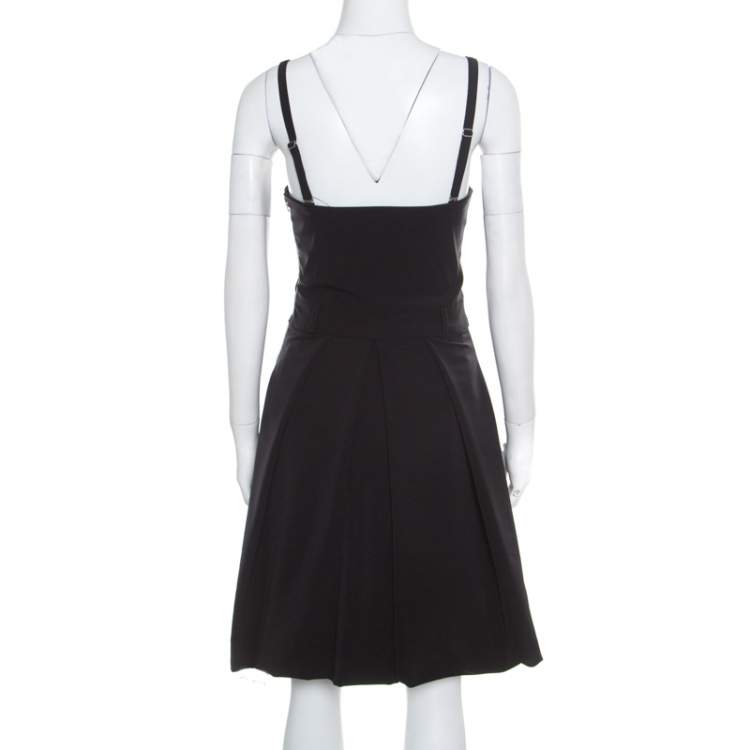 Pre Owned Preen by Thornton Bregazzi Black Pleated Corset Ted Felini Dress M