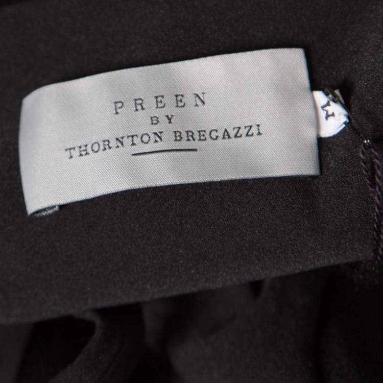 Pre Owned Preen by Thornton Bregazzi Black Pleated Corset Ted Felini Dress M