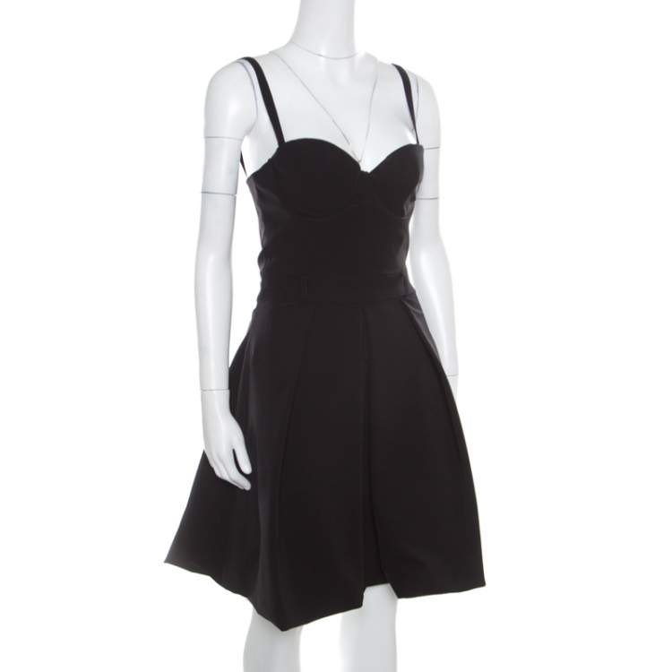 Pre Owned Preen by Thornton Bregazzi Black Pleated Corset Ted Felini Dress M