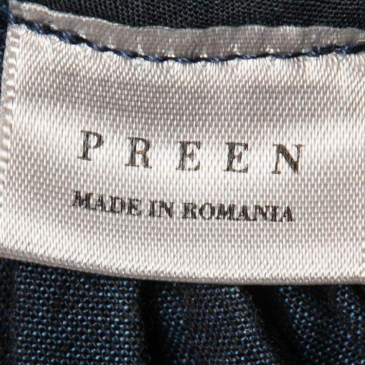 Pre Owned Preen Line Indigo Embroidered Chambray Sleeveless Alabama Dress XS