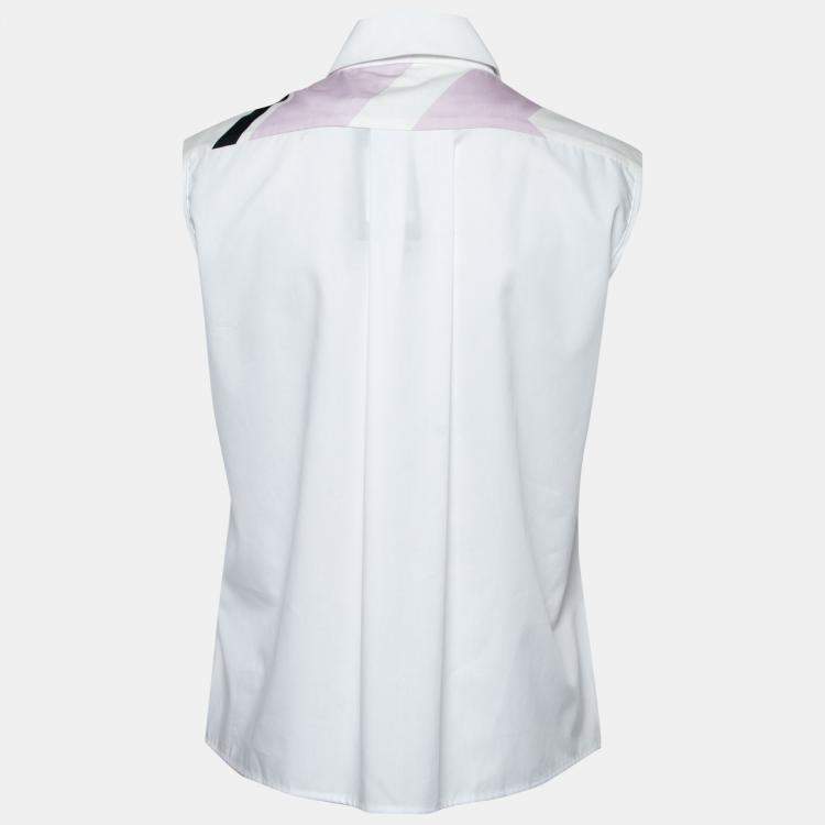 Pre Owned Preen by Thornton Bregazzi Multicolor Digital Floral Print Cotton Warren Sleeveless Shirt XS