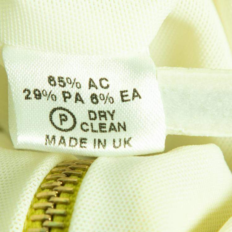 Pre Owned Preen by Thorton Bregazzi Citrus Green Stretch Sateen Cocktail Dress S 