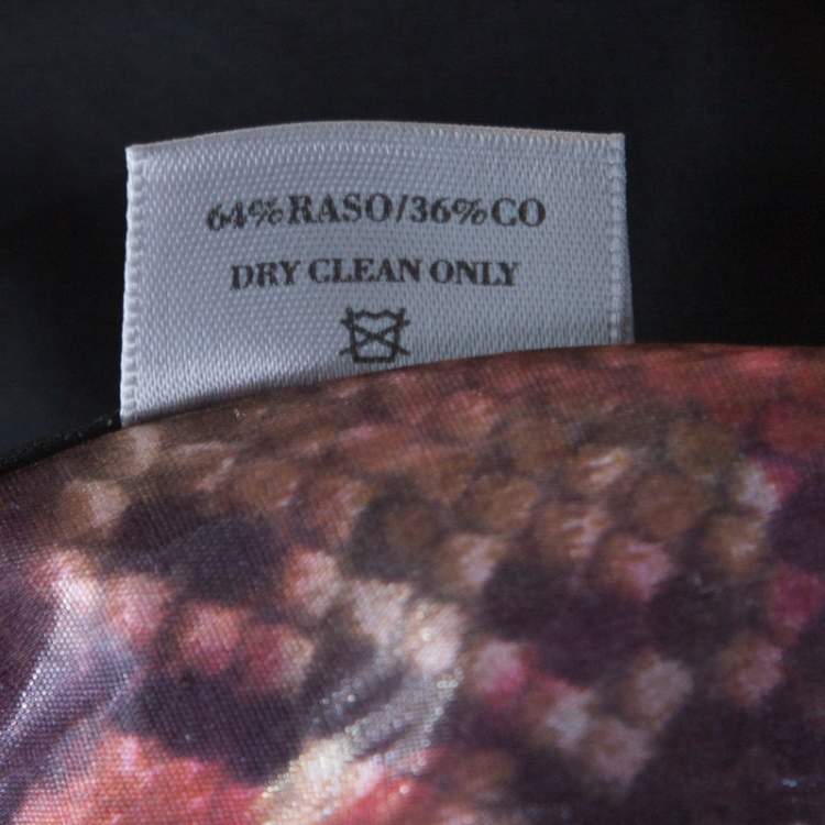 Pre Owned Preen Multicolor Python Print Front Slit Detail Pencil Skirt L