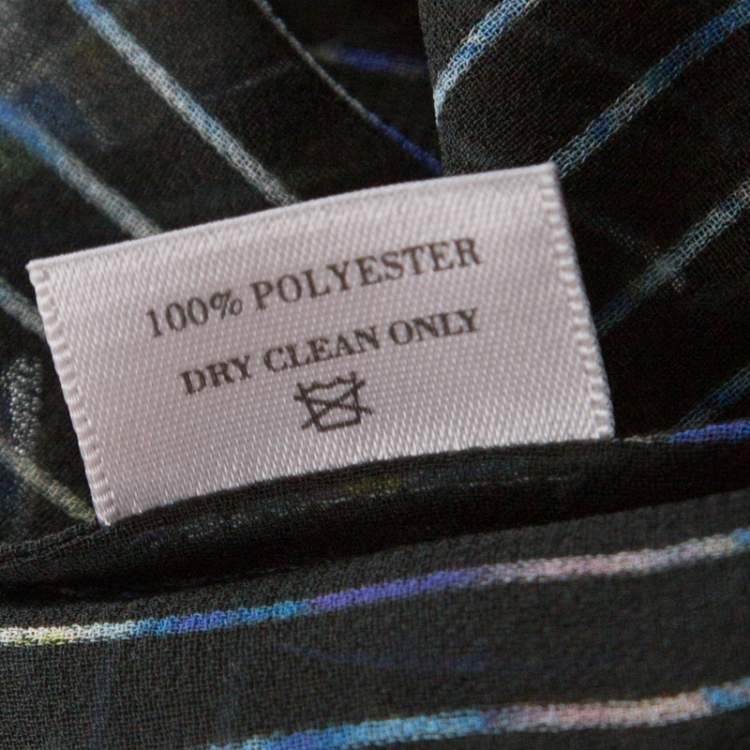 Pre Owned Preen Multicolor Floral and Striped Print Crepe Button Down Shirt L