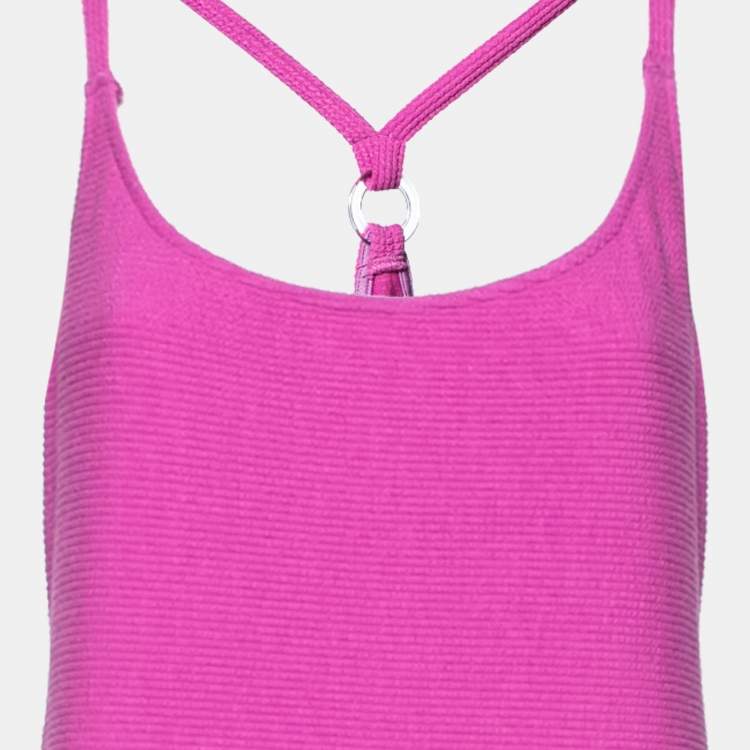 Pre Owned Privacy Please Purple Textured Knit Racerback Dress XL
